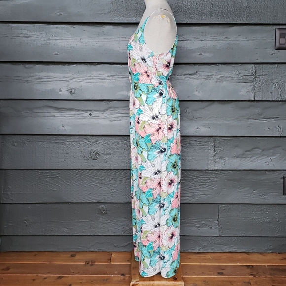 H&M Hibiscus Floral Backless Maxi Dress sz 12 - Picture 5 of 12